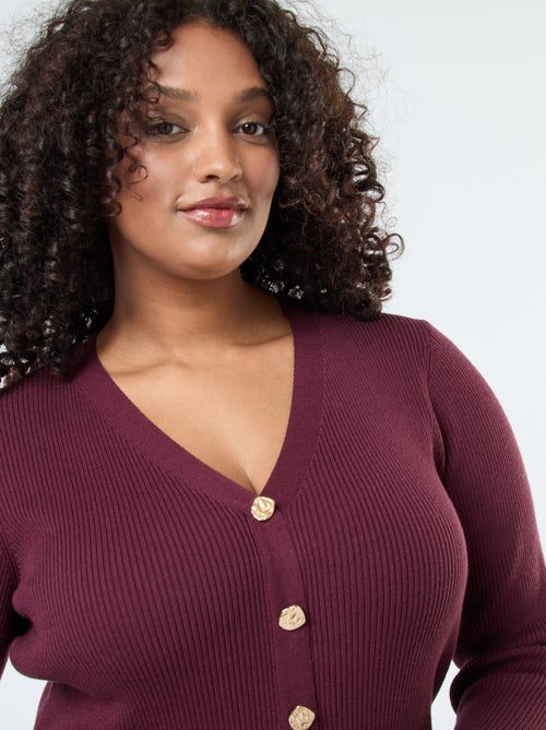 Abito lungo a coste con bottoni dorati - Kiabi