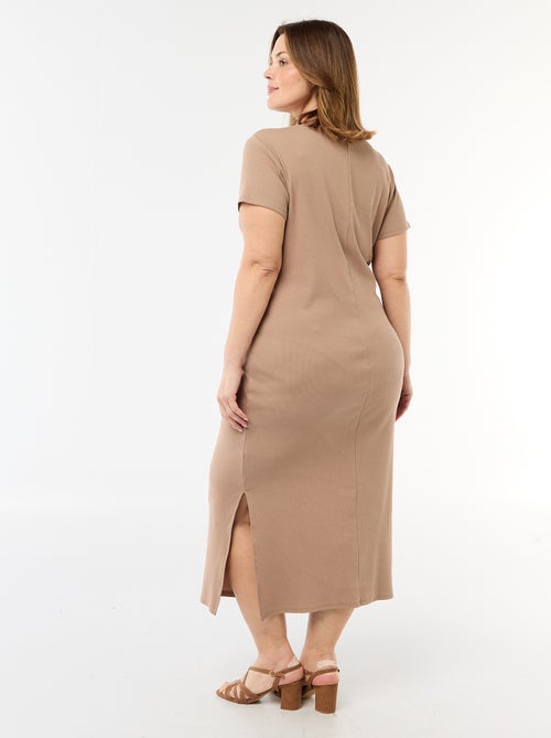 Abito lungo a costine a maniche corte - Kiabi