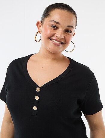 Abito lungo a costine a maniche corte