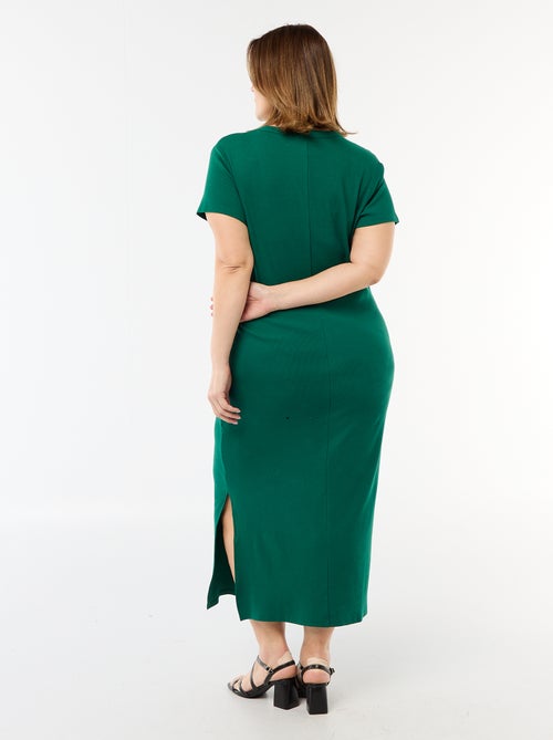 Abito lungo a costine a maniche corte - Kiabi