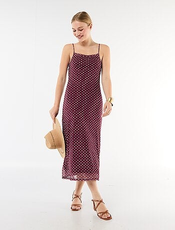 Abito lungo a fantasia con spalline sottili