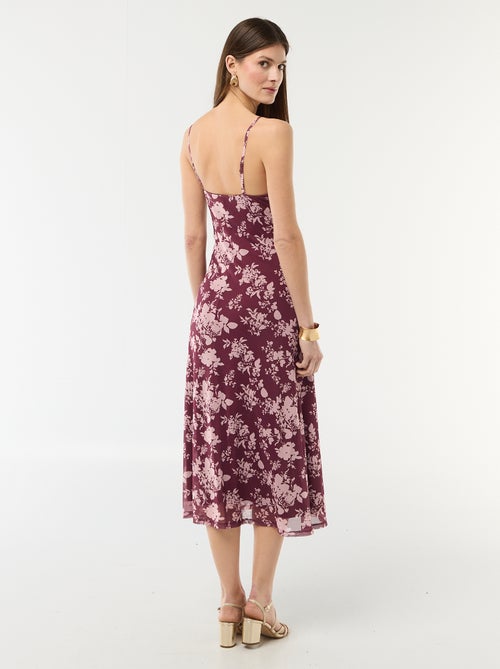 Abito lungo a fantasia con spalline sottili - Kiabi