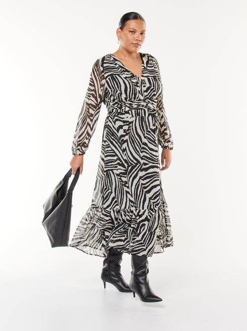 Abito lungo a fantasia e a maniche lunghe - Kiabi