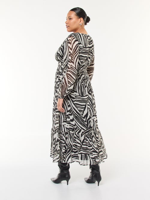 Abito lungo a fantasia e a maniche lunghe - Kiabi