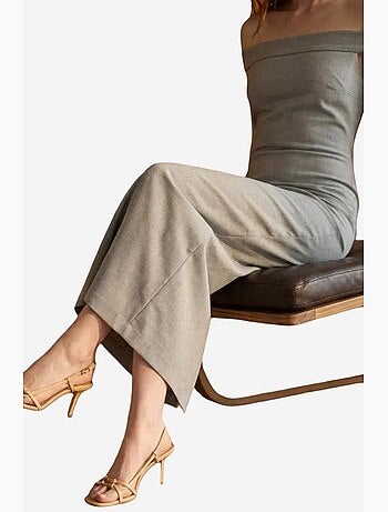 Abito lungo bodycon off-shoulder con spacco my fashion