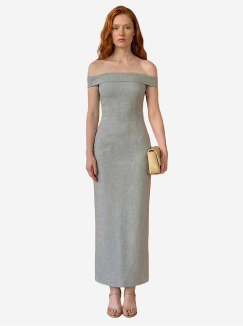 Abito lungo bodycon off-shoulder con spacco my fashion - Kiabi Abito lungo bodycon off-shoulder con spacco my fashion - Kiabi