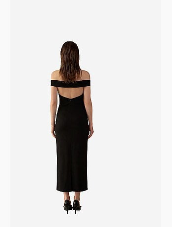 Abito lungo bodycon off-shoulder con spacco my fashion