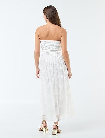 Abito lungo bustier in pizzo