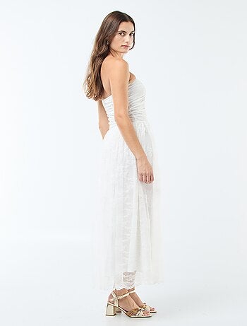 Abito lungo bustier in pizzo