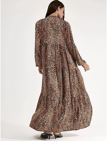 Abito lungo comfort fit con stampa leopardata hiccup