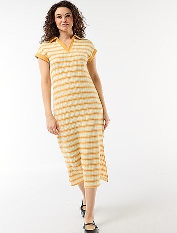 Abito lungo con collo polo