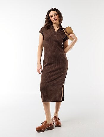 Abito lungo con collo polo