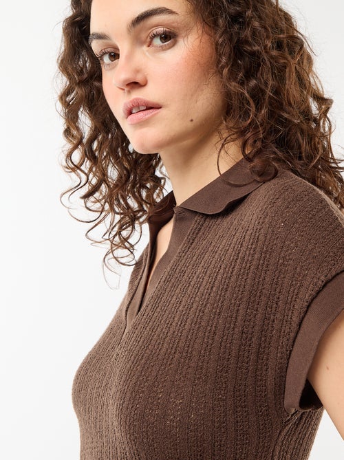 Abito lungo con collo polo - Kiabi