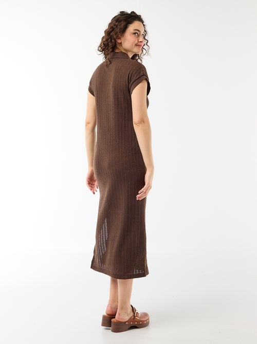 Abito lungo con collo polo - Kiabi