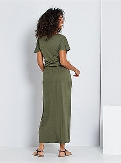 Abito lungo con cordoncino da stringere in vita - Kiabi