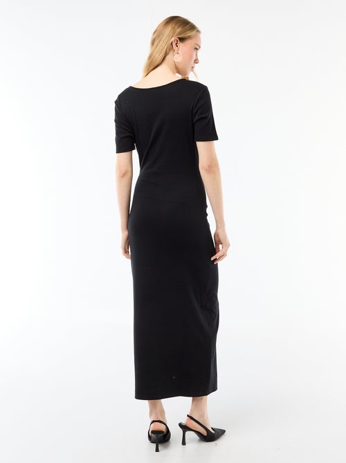 Abito lungo con drappeggio e dettaglio gioiello - Kiabi