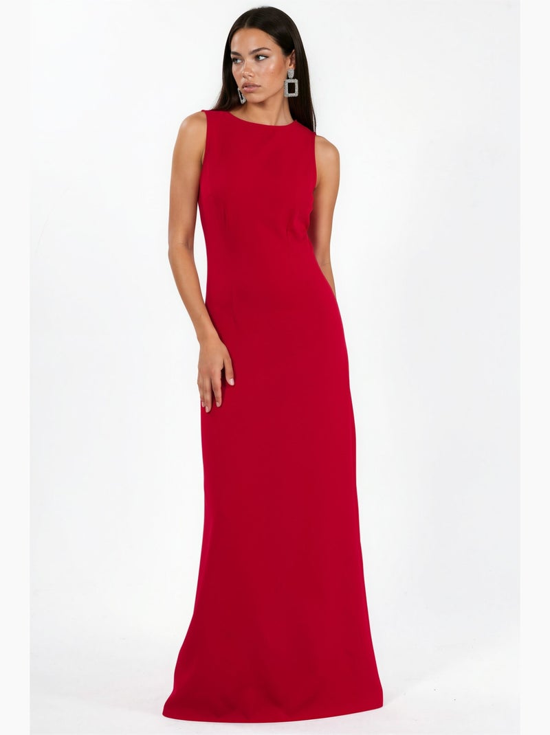 Abito lungo con scollo a girocollo e accessorio mantella hiccup Rosso - Kiabi