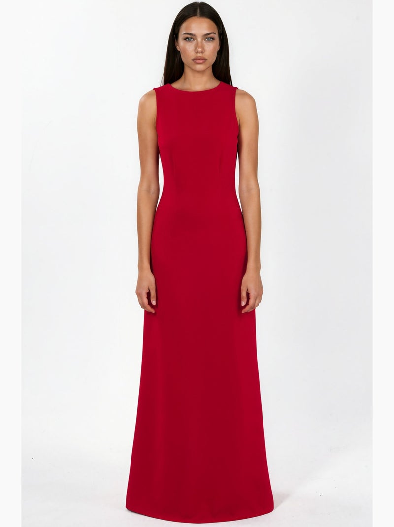 Abito lungo con scollo a girocollo e accessorio mantella hiccup Rosso - Kiabi