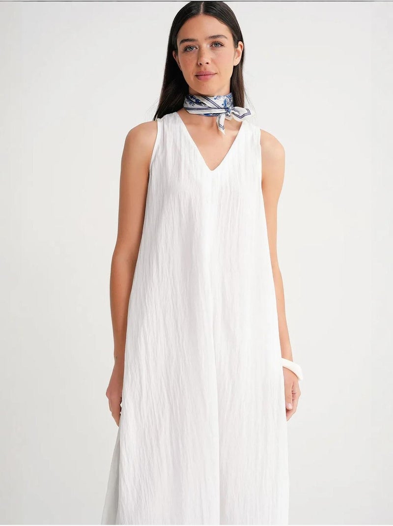 Abito lungo con scollo a v mixray Bianco - Kiabi