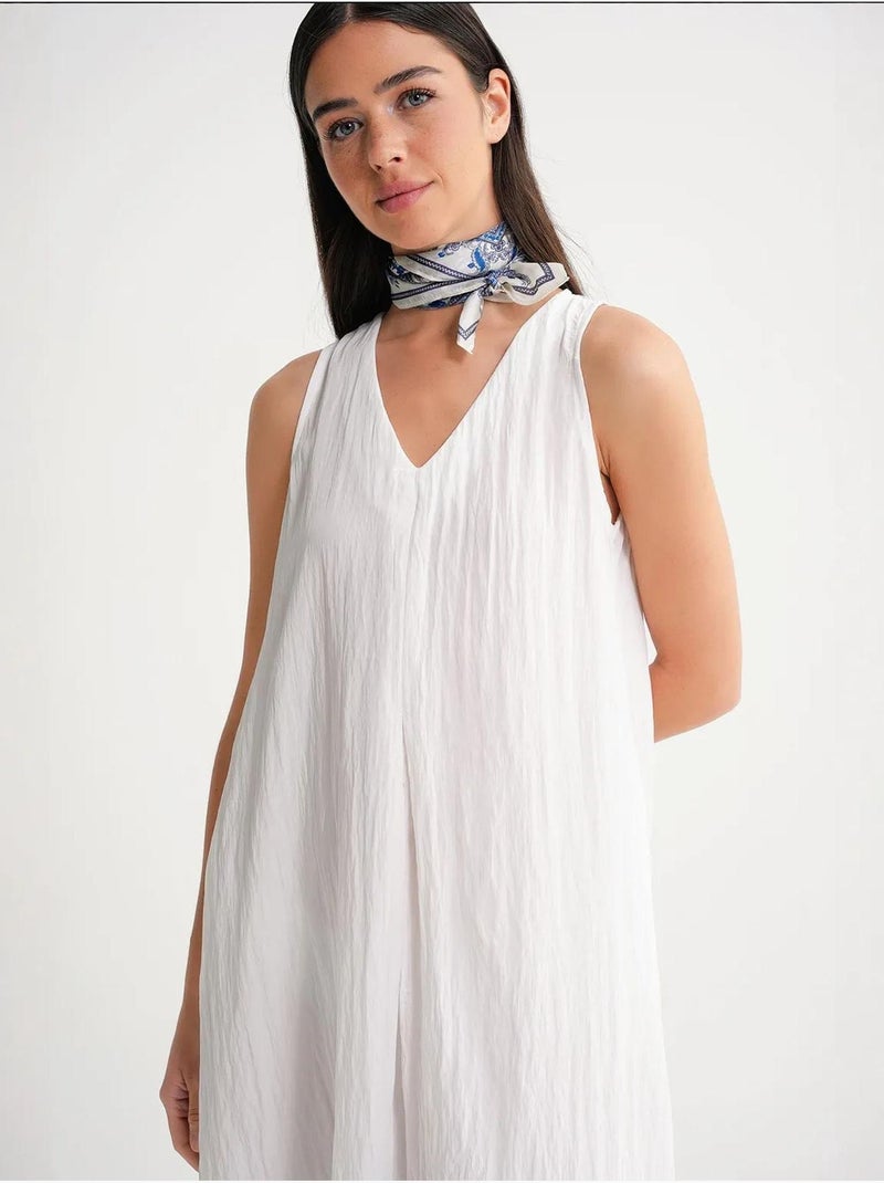 Abito lungo con scollo a v mixray Bianco - Kiabi