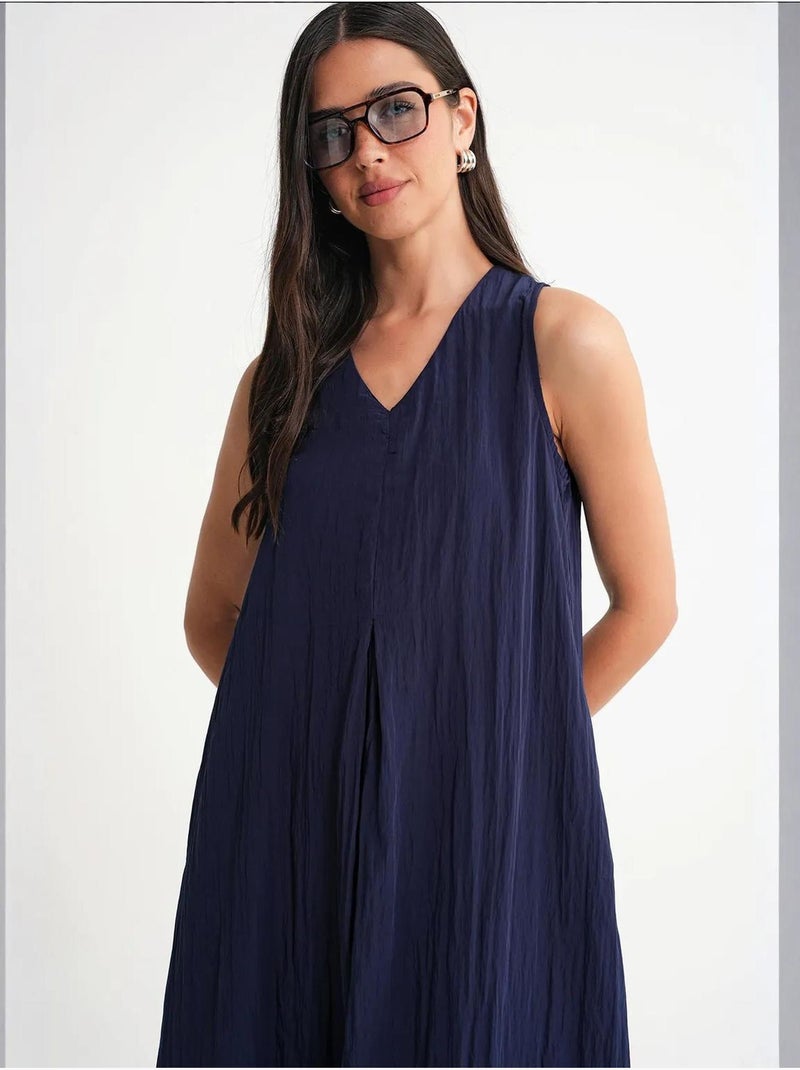 Abito lungo con scollo a v mixray Blu marino - Kiabi