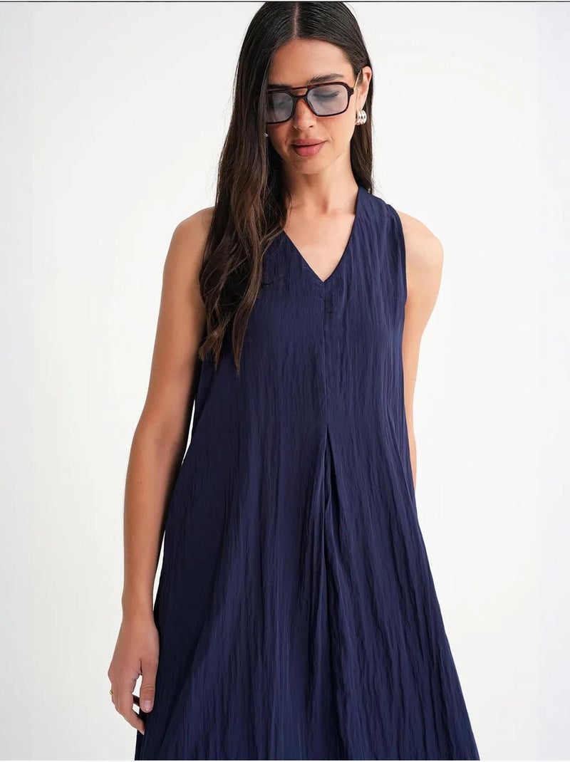 Abito lungo con scollo a v mixray Blu marino - Kiabi