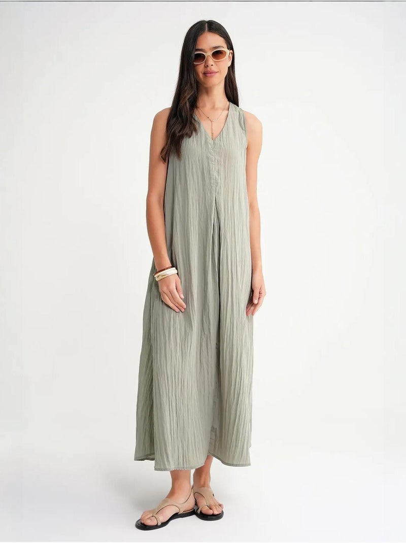 Abito lungo con scollo a v mixray Verde pastello - Kiabi