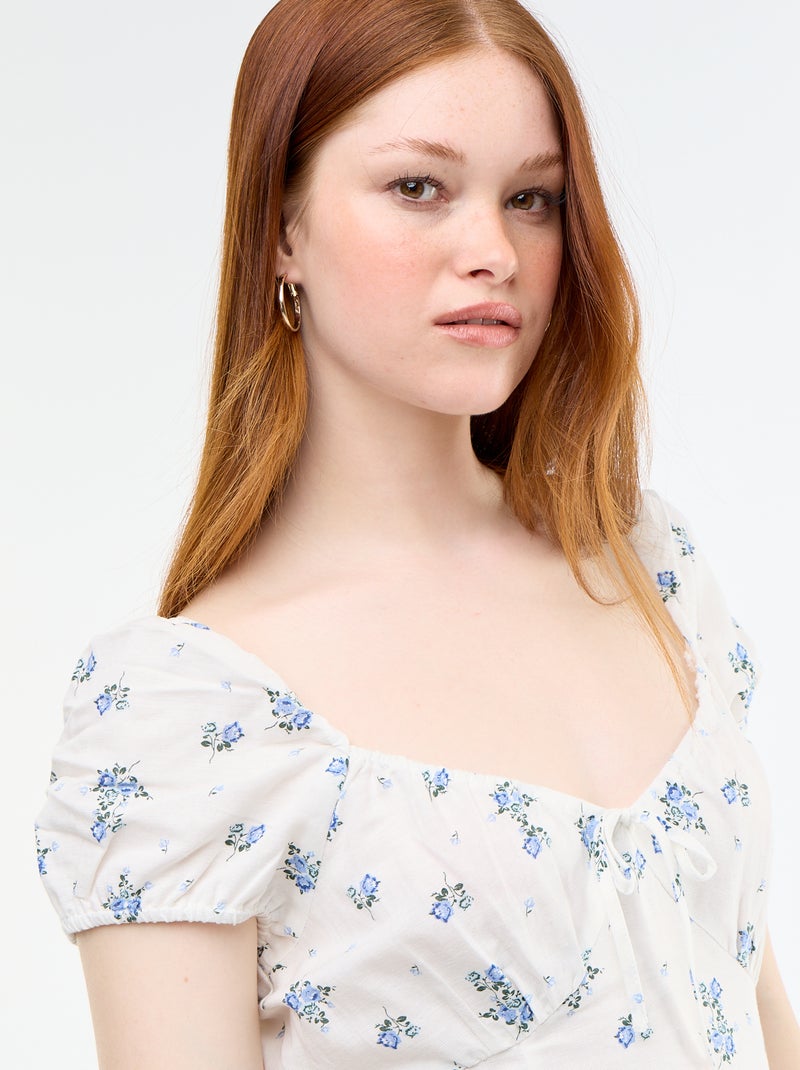 Abito lungo con scollo alla Bardot Bianco - Kiabi