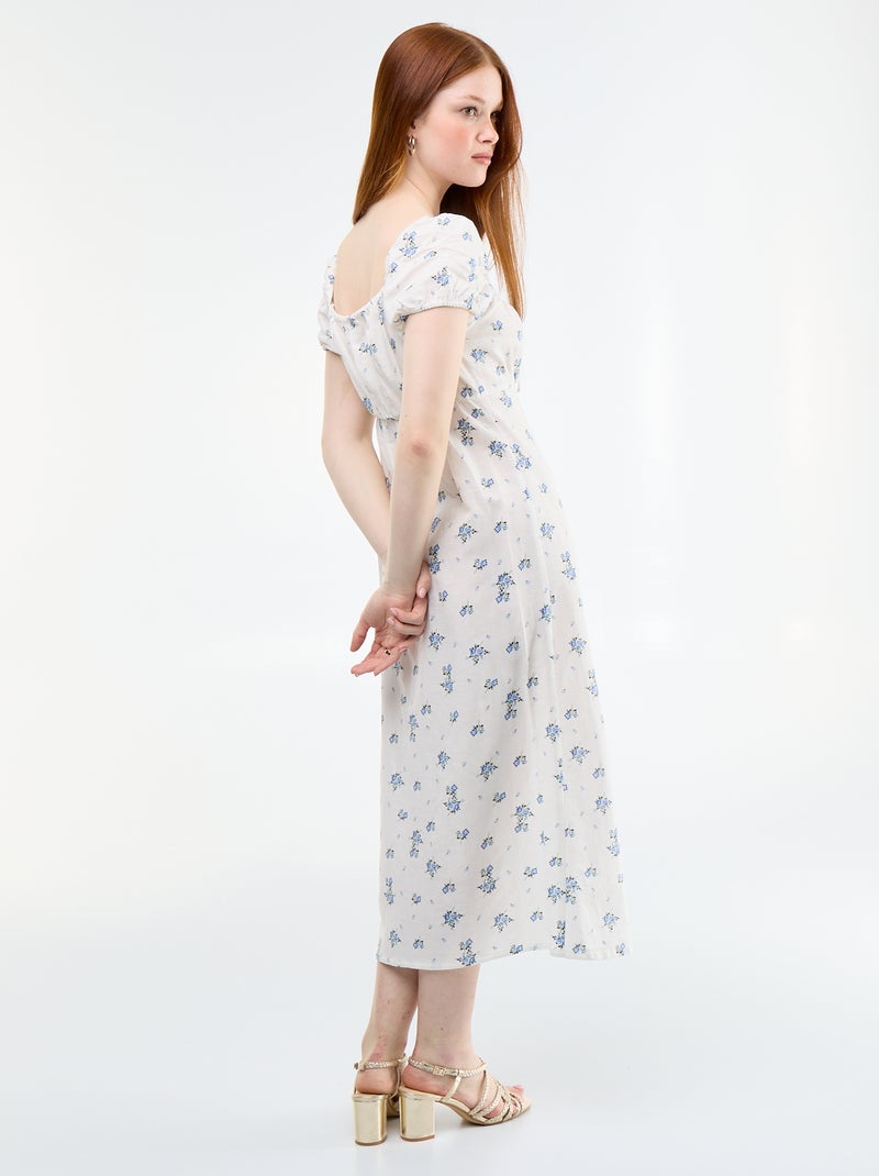 Abito lungo con scollo alla Bardot Bianco - Kiabi