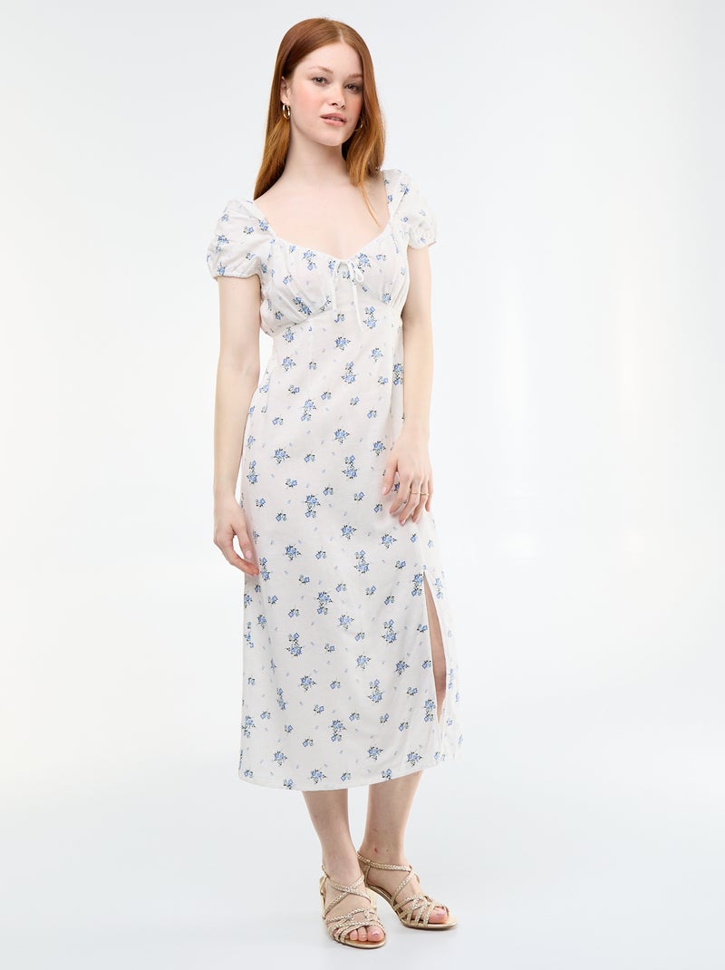 Abito lungo con scollo alla Bardot Bianco - Kiabi