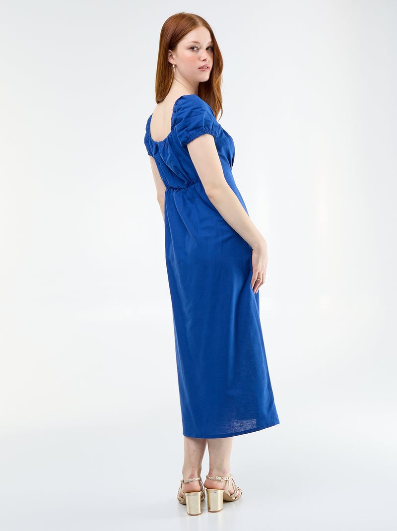 Abito lungo con scollo alla Bardot Blu - Kiabi