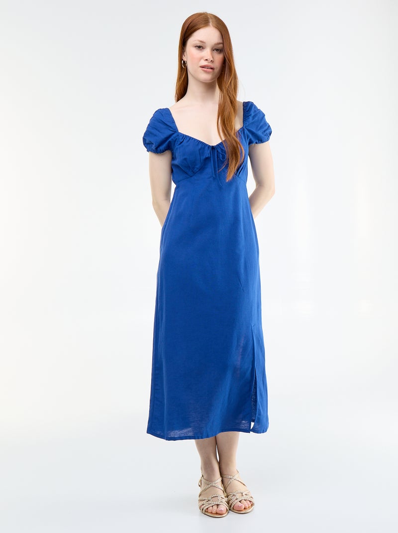 Abito lungo con scollo alla Bardot Blu - Kiabi