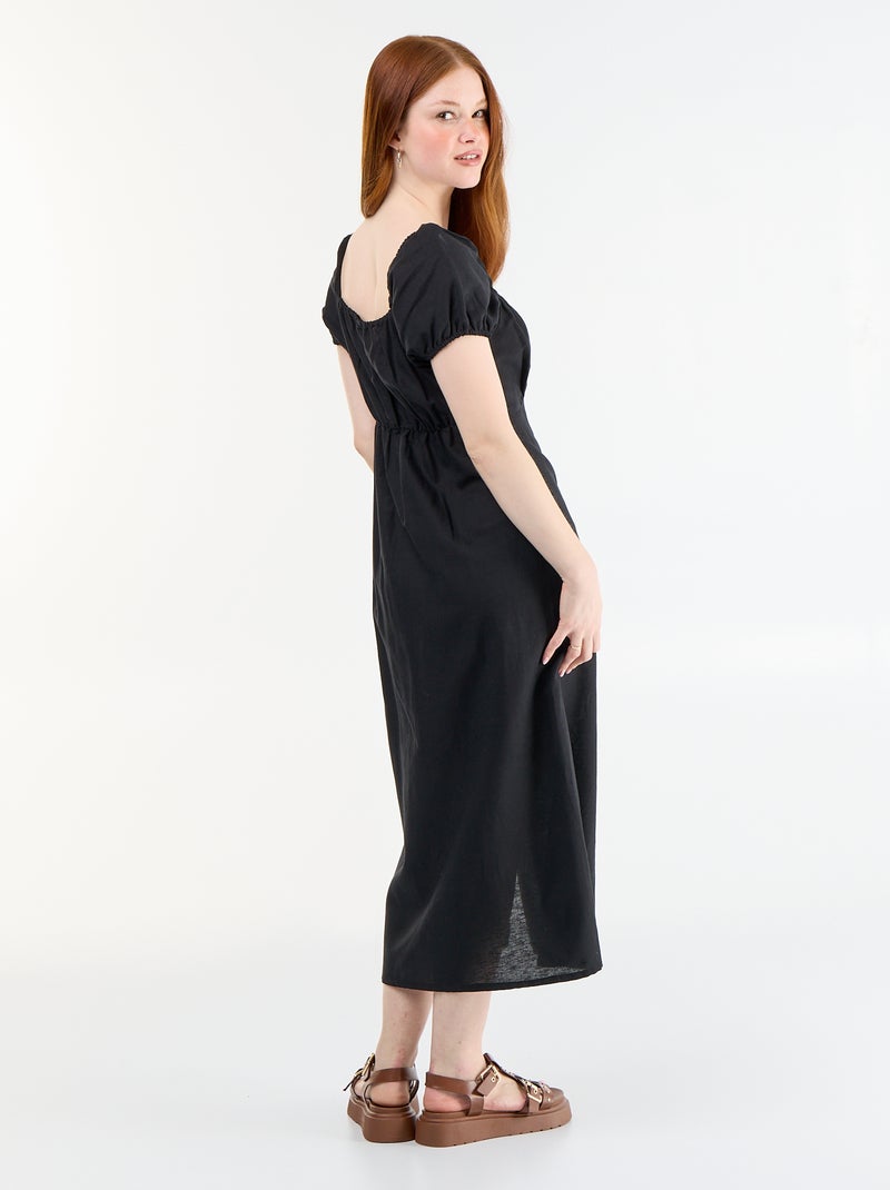 Abito lungo con scollo alla Bardot Nero - Kiabi