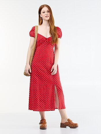 Abito lungo con scollo alla Bardot