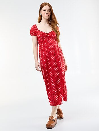 Abito lungo con scollo alla Bardot