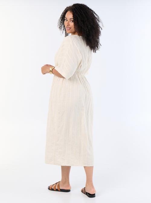 Abito lungo con scollo incrociato e gioiello fantasia - Kiabi