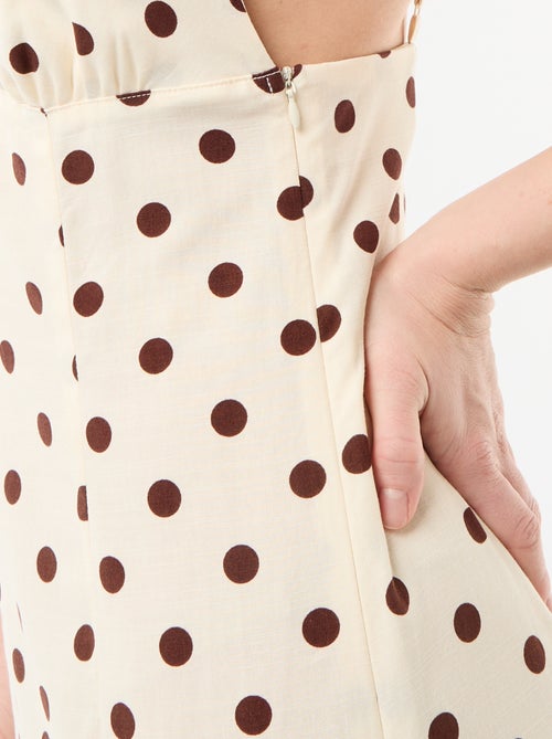 Abito lungo con spalline sottili a pois - Kiabi