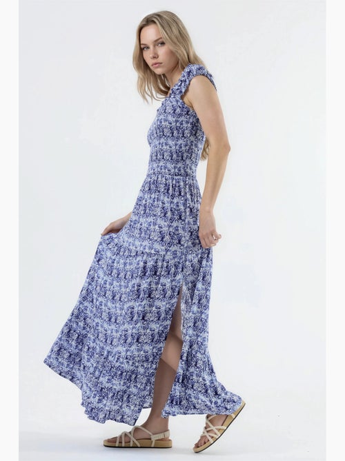 Abito lungo con stampa paisley e colletto quadrato busem - Kiabi Abito lungo con stampa paisley e colletto quadrato busem - Kiabi