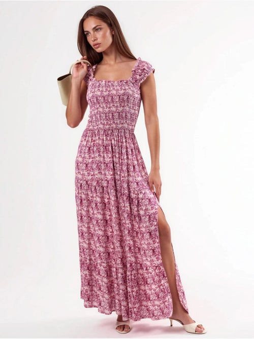 Abito lungo con stampa paisley e colletto quadrato busem - Kiabi Abito lungo con stampa paisley e colletto quadrato busem - Kiabi