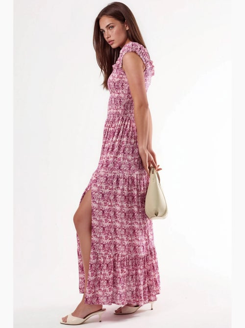 Abito lungo con stampa paisley e colletto quadrato busem - Kiabi Abito lungo con stampa paisley e colletto quadrato busem - Kiabi