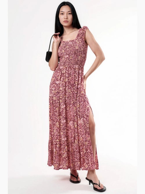 Abito lungo con stampa paisley e colletto quadrato busem - Kiabi Abito lungo con stampa paisley e colletto quadrato busem - Kiabi