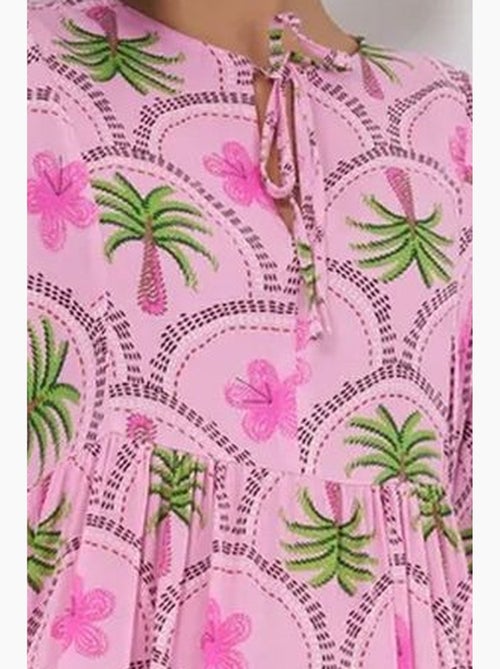 Abito lungo con stampa tropicale e chiusura con bottoni bdart - Kiabi Abito lungo con stampa tropicale e chiusura con bottoni bdart - Kiabi