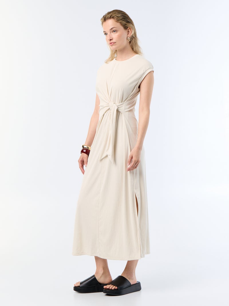 Abito lungo da annodare Beige - Kiabi