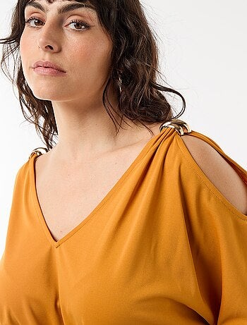 Abito lungo da cerimonia a maniche corte