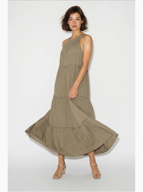 Abito lungo da donna con scollo all’americana lucci - Kiabi Abito lungo da donna con scollo all’americana lucci - Kiabi