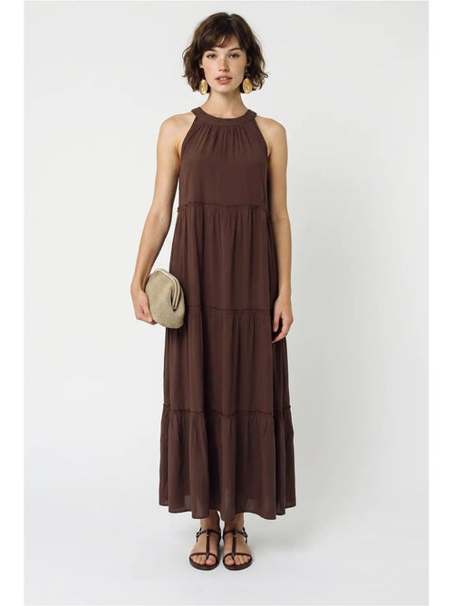 Abito lungo da donna con scollo all’americana lucci - Kiabi