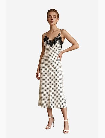 Abito lungo da donna in chiffon a pois my fashion