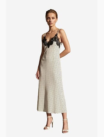 Abito lungo da donna in chiffon a pois my fashion