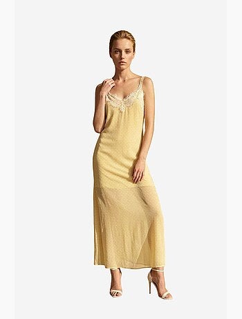 Abito lungo da donna in chiffon a pois my fashion