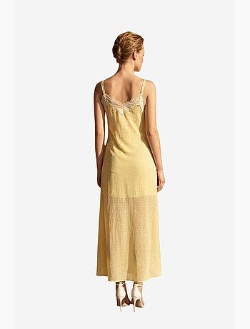 Abito lungo da donna in chiffon a pois my fashion